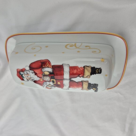 Williams-Sonoma 'Twas The Night Before Christmas Butter Dish Santa Claus - Picture 5 of 16
